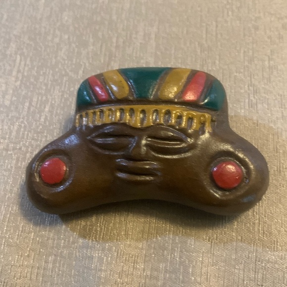 Handmade clay Mayan adornment made in Oaxaca - Picture 1 of 2